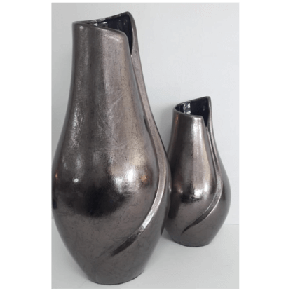 Twirl Vase Chinese Gun Metal