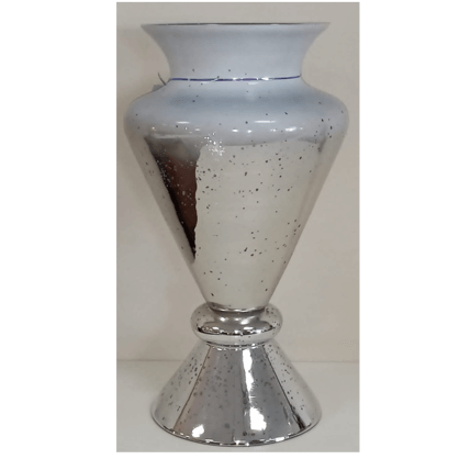 White and Mercury Silver Vase